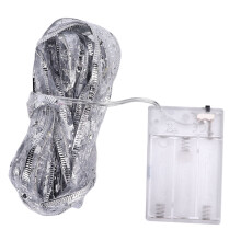 Glänzendes Strassband, drahtverstärktes, transparentes Glitzerband zum Verpacken von Geschenken, silberfarben, 40 Rollen, strapazierfähig,