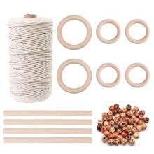 Bastel- und Dekorationsprojekte mit 3 mm Durchmesser Mehrzweck-Makrameegarn, geeignet für Wand- und Pflanzenampeln, DIY-Makramee-Zubehör,