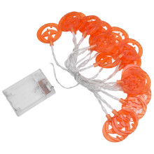 Decoração de Halloween para Ambientes Internos e Externos, Luzes Decorativas a Bateria com Design de Abóbora Fofa, Cordão de Luzes Festivo de