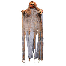 Dekoracja na Halloween aktywowana dźwiękiem, animowany rekwizyt ze świecącymi oczami, szkielety z dyni do dekoracji nawiedzonego domu na