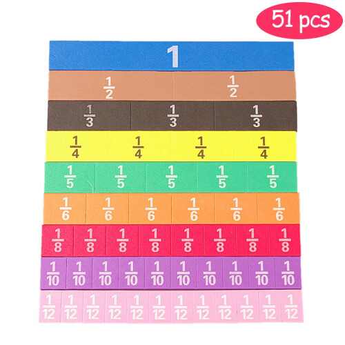 Fraction Equivalence Learning Kit Magnetic Fraction Bars Rainbow Math Manipulatives Visual Learning Tool Hands-On Math Resource Double Sided 1