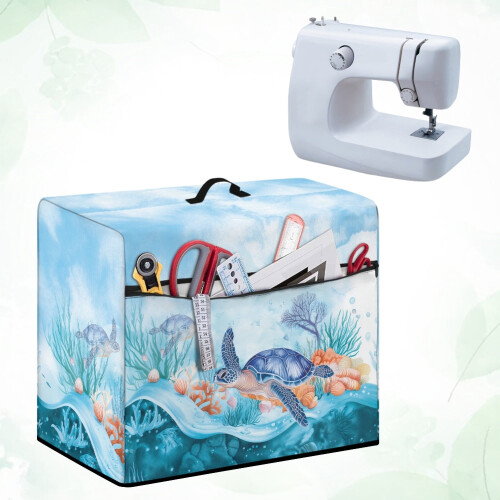 Foldable Soft Sewing Machine Protective Cover with Pockets – Universal Dust Cover, Compatible with Ocean Turtle 2