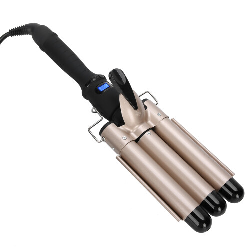 Το Professional3Barrel Crimper μαλλιών με κεραμική επίστρωση τουρμαλίνης θερμαίνεται 1