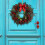 Julkrans med sammetsrosett och ornament 6