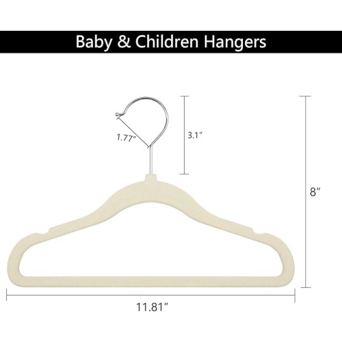 MY Kids Hangers Velvet50Pack - Κρεμάστρες από τσόχα για μωρά, αντιολισθητικές, για νήπια 2