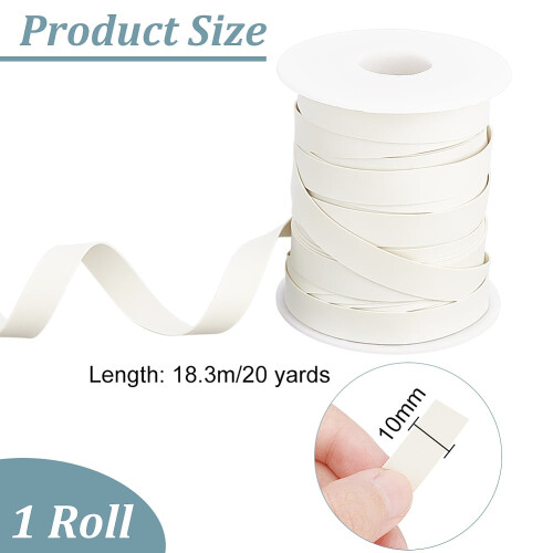 1Roll20Yards Λευκό ελαστικό κολύμπι από PVC, πλάτος 10mm, συμβατό με μαγιό, ράψιμο και 1