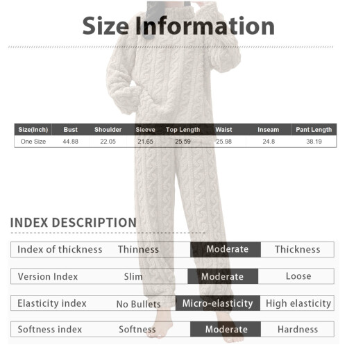 Damen-Fleece-gefütterter Pyjama, dunkelgrau, langärmelig 2