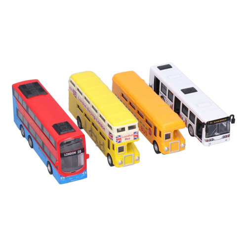 Die Cast Vehicles With Realistic Decorative Designs City Bus Toy Educational Gift Pull Back Function Sounds And Lights Enhanced Creativity And 2