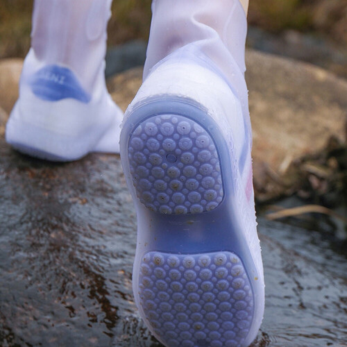 Silicone Overshoes Waterproof Boot Covers White Size L 1