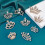 Broches couronne en strass, or clair, 9 pièces 4