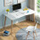 Computer Desk Nordic Style White Wood 120x60cm 4