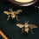 Handmade Bee Tabletop Figures Golden 2 pcs 4