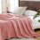 Milchfarbene Samt-Fleece-Decke, 229 x 229 cm 2