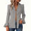 Blazer elegante da donna con revers, volant e maniche a campana. 5