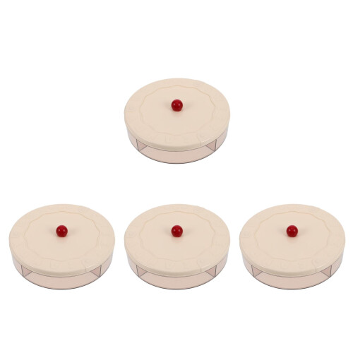 4Stk Wiederverwendbare Snackboxen Beige, Mit Deckel Für Snacks 2