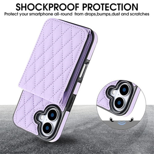 Purple PU Leather RFID Wallet Case for iPhone 17 2