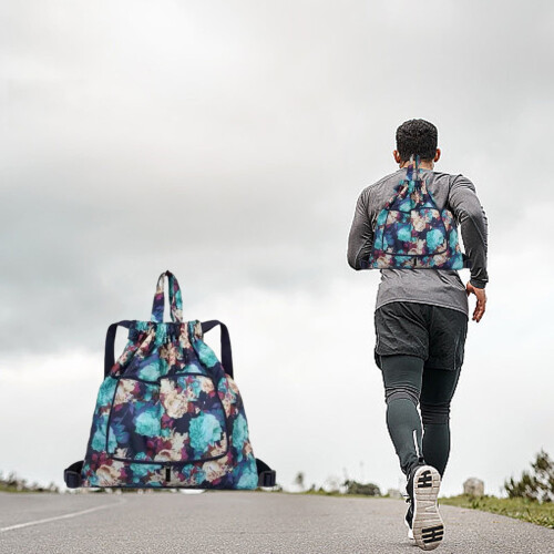 Water-Resistant Drawstring Backpack – Foldable, Durable Travel & School Bag, Compatible with Everyday Use 1