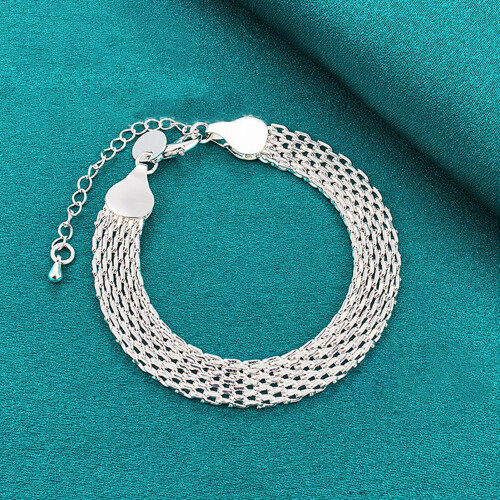 Justerbart flätat silverarmband för kvinnor 2
