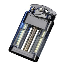 (D) Kerosenes Lighter Transparent dual tank always know fuel level for Outdoor camping survival geared