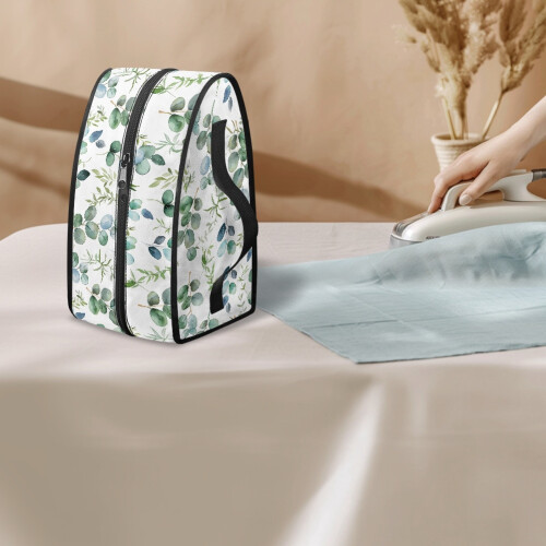Steamer Oganizer Green Leaf Pattern Universal for Most Irons Compatible with Full-Size Irons and Accessories, Case Only 2