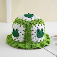 (E)Cute Ruffle Edge Knitted Fisherman Hat Versatile All-Match Elevates Any Outfit for Beach Vacation Essential