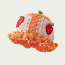 (P)Cute Ruffle Edge Knitted Fisherman Hat Versatile All-Match Elevates Any Outfit for Beach Vacation Essential