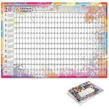 (style I) 2026 Full Year to View Calendar Planner Wall Mounted 2026 Yearly Planner Calendar Dated 74x52.5cm for Home Office Multicolor