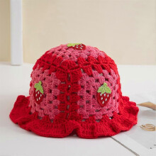(B)Cute Ruffle Edge Knitted Fisherman Hat Versatile All-Match Elevates Any Outfit for Beach Vacation Essential