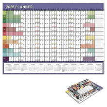 (style D) 2026 Full Year to View Calendar Planner Wall Mounted 2026 Yearly Planner Calendar Dated 74x52.5cm for Home Office Multicolor