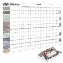 (style A) 2026 Full Year to View Calendar Planner Wall Mounted 2026 Yearly Planner Calendar Dated 74x52.5cm for Home Office Multicolor
