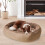 Cama oval de lã macia para animais de estimação, ninho aconchegante de 50x40cm para cães de até 8 polegadas (aproximadamente 2,13m). 5