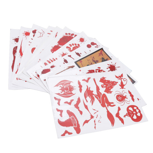 Halloween Aufkleber Blut Hand/Fuß 12teile