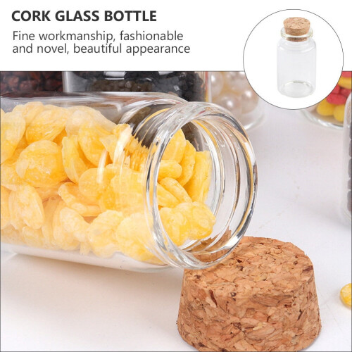 Conjunto de 10 pequenos potes de vidro com rolha para artesanato e recipientes para bebidas (2,75 x 1,85 x 1,85 polegadas). 2