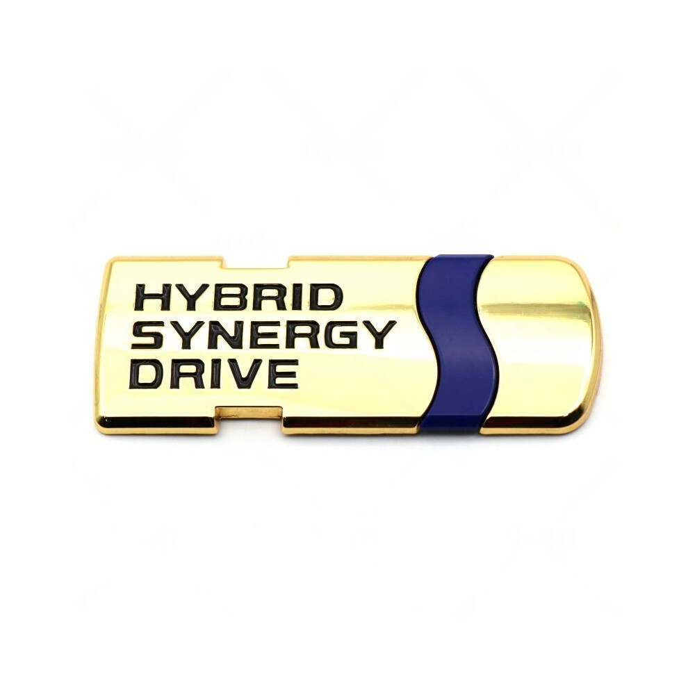 (Chrome ) Hybrid Synergy Drive Metal Badge Emblem Sticker Decal Gold 4069369400810