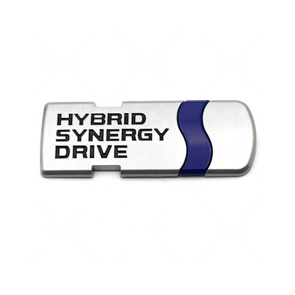 (Matt ) Hybrid Synergy Drive Metal Badge Emblem Sticker Decal Silver 4069369400827