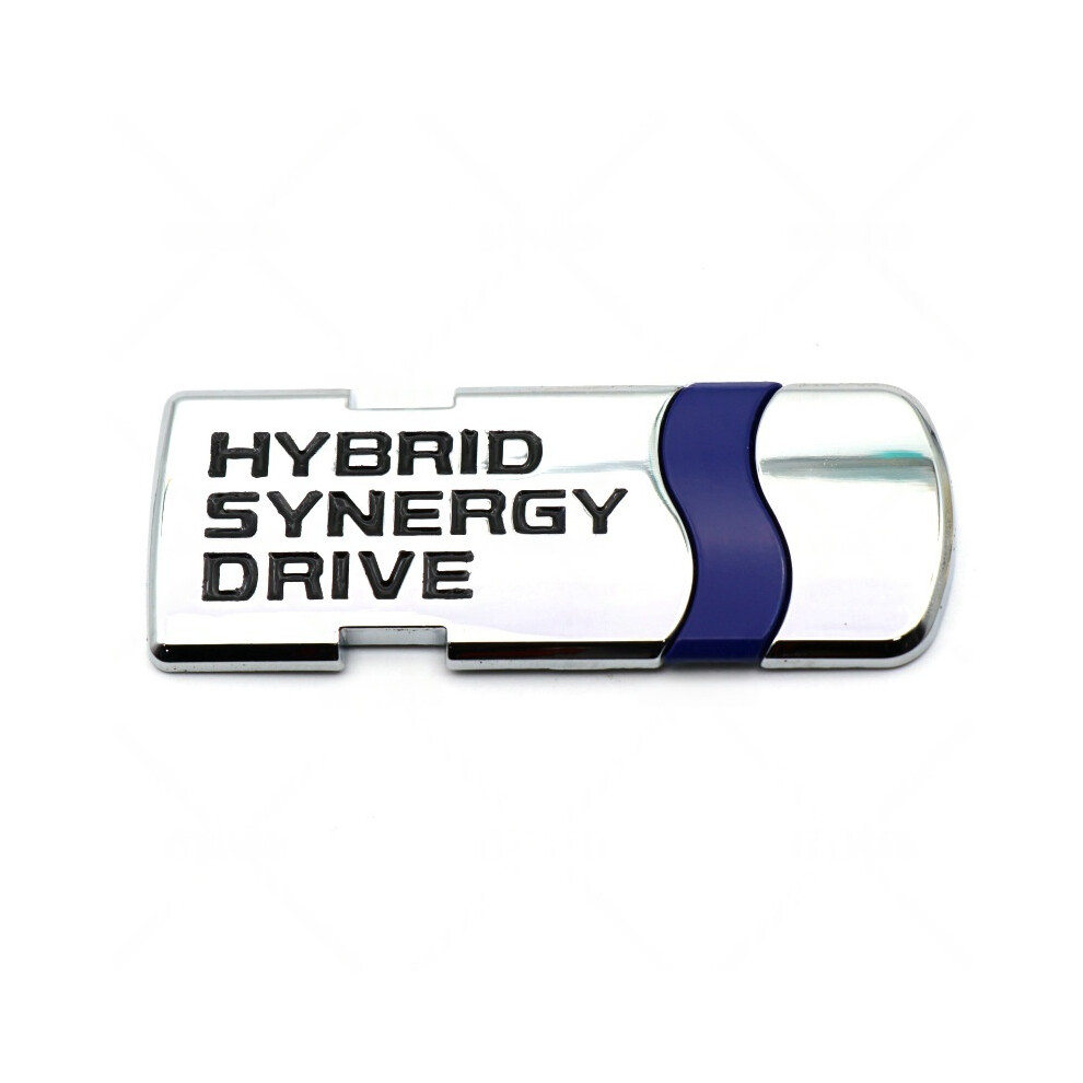 (Chrome ) New 1 Piece Hybrid Synergy Drive Metal Badge Emblem Sticker Decal Silver 4069369400841