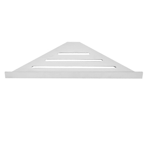 304 Stainless Steel Triangular Wall-Mounted Corner Shelf Bathroom Storage Rack Durable Rustproof Design Drilled Installation for Home Hotel 1