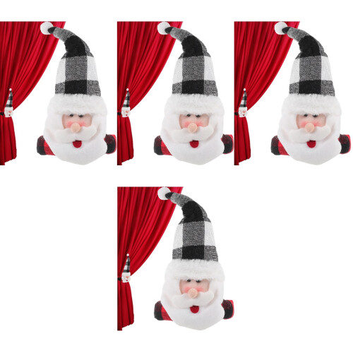 4Pcs Home Curtain Tiebacks Xmas Strap Buckles Assorted Color Set 2