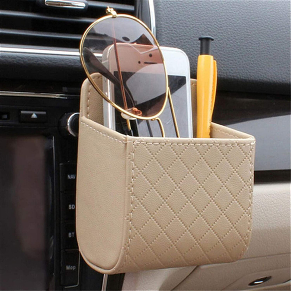 Car Vent Mount Storage Bag For Keys Sunglasses Phone & Coins With Hook 6931390111554