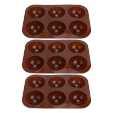 3-Pack Silicone Half-Sphere Baking Molds (6Cavities Each)