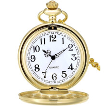 (Golden) Vintage Pocket Watch,Stainless Steel Quartz Pocket Watch 14 with Galaxy in Chain