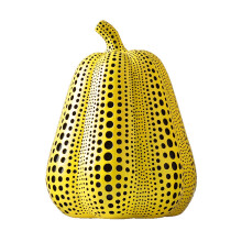 Sculptures en résine design, décoration à pois, objets d'art fonctionnels, couleurs éclatantes, idées cadeaux originales, statue à pois jaunes
