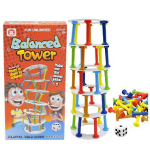(Balance Tower) Kids Penguins Tower Collapse Balance Game Toy Party Family Kids Funny Board Game Toy Crazy Penguins Crash Tower Toy Gift