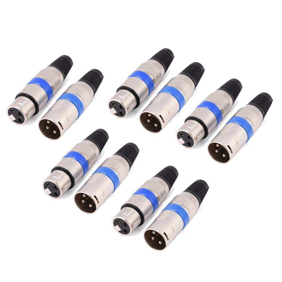 Xlr 3-Pin Connector 5 Male 5 Female Microphone 7340572404770