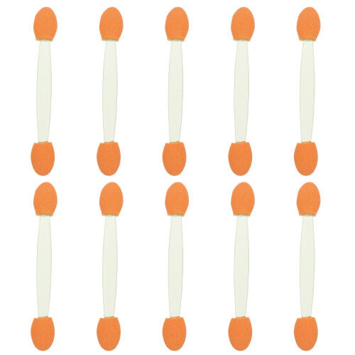 600Pcs Oval Tip Dual-Side Eyeshadow Brush Green Handle Cosmetic Tool
