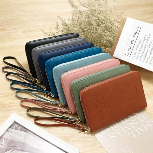 Leather RFID Passport Wallet with Phone Slot 2