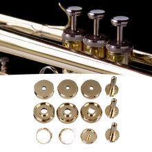 12 pièces d'accessoires en métal pour trompette - couvercles supérieur/inferieur et tiges de connexion