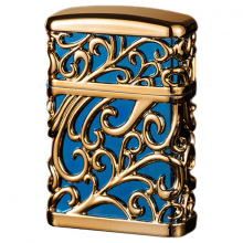 (Blue Ice Gold) Accendino antivento a getto singolo, accendino per sigarette, regalo per uomo