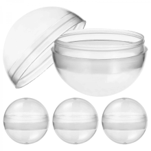 (3.20X3.20X3.20CM) 100pcs Plastic Transparent Balls Multi-purpose Twisted Round Balls Clear Fillable Grab Balls