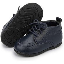 (Bdark Blue, 18-24 Months Toddler) Oxford shoes for infant boy with breathable leather